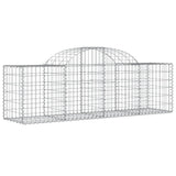 Arched Gabion Baskets 4 pcs 200x50x60/80 cm Galvanised Iron - Side View