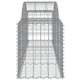 Arched Gabion Baskets 4 pcs 200x50x60/80 cm Galvanised Iron - 45-Degree Angle