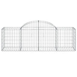 Arched Gabion Baskets 5 pcs 200x50x60/80 cm Galvanised Iron - Top-Down View