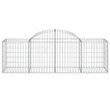 Arched Gabion Baskets 7 pcs 200x50x60/80 cm Galvanised Iron - Top-Down View