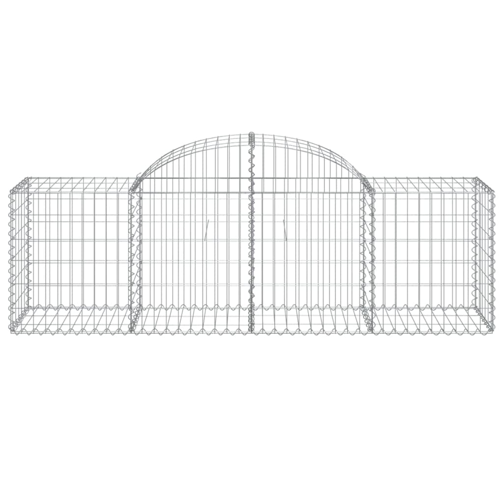 Arched Gabion Baskets 15 pcs 200x50x60/80 cm Galvanised Iron