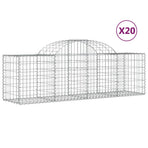 Arched Gabion Baskets 20 pcs 200x50x60/80 cm Galvanised Iron