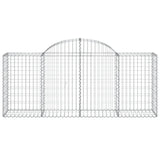 Arched Gabion Baskets 2 pcs 200x50x80/100 cm Galvanised Iron - Top-Down View