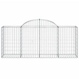 Arched Gabion Baskets 4 pcs 200x50x80/100 cm Galvanised Iron - Top-Down View