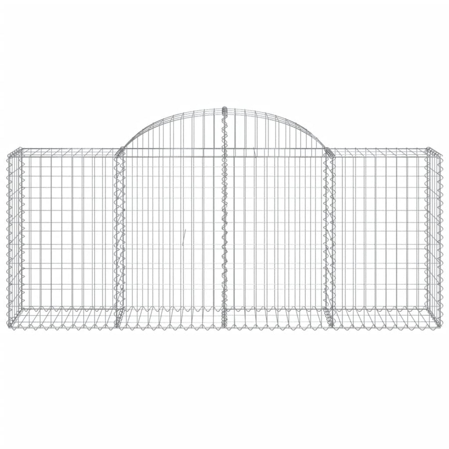Arched Gabion Baskets 4 pcs 200x50x80/100 cm Galvanised Iron
