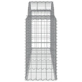 Arched Gabion Baskets 7 pcs 200x50x80/100 cm Galvanised Iron - 45-Degree Angle