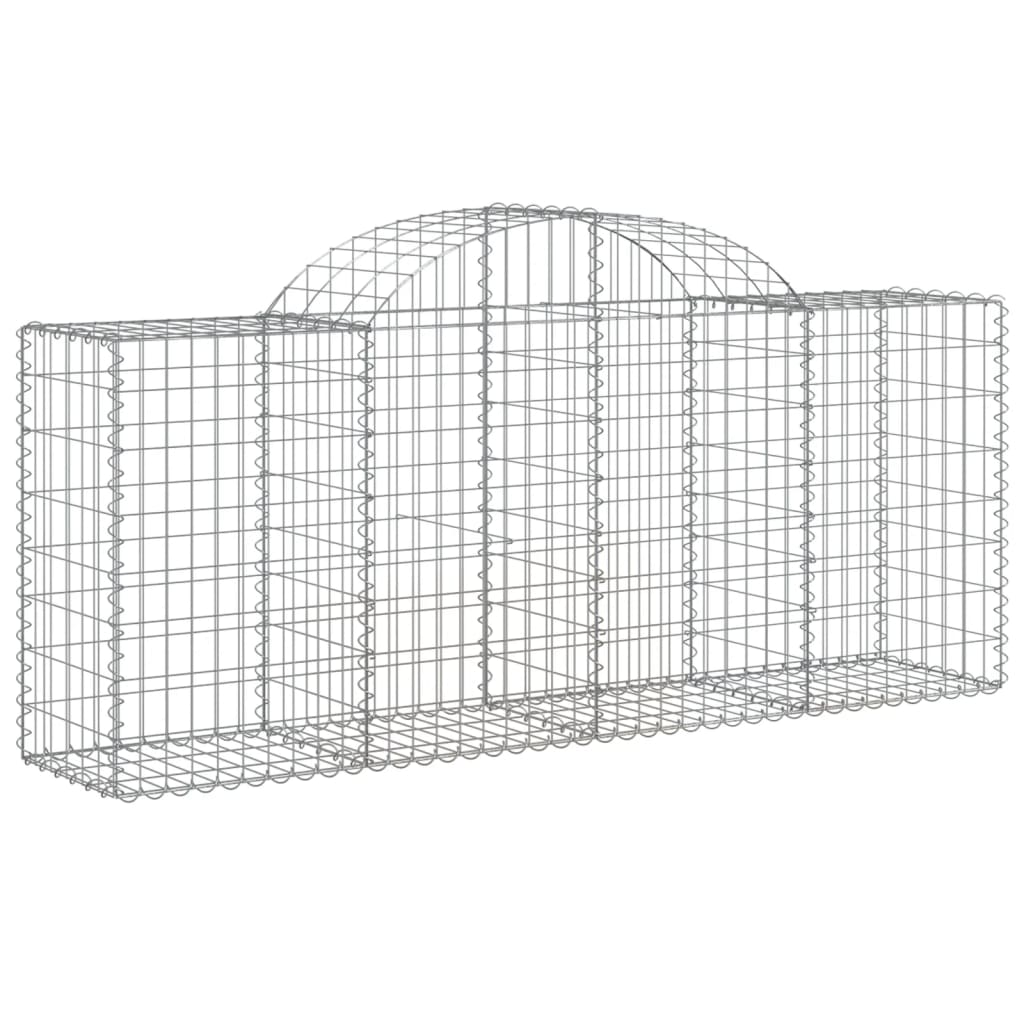 Arched Gabion Baskets 8 pcs 200x50x80/100 cm Galvanised Iron