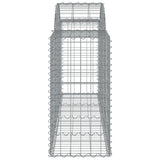 Arched Gabion Baskets 8 pcs 200x50x80/100 cm Galvanised Iron - 45-Degree Angle
