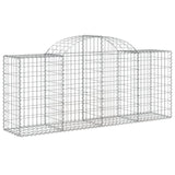 Arched Gabion Baskets 12 pcs 200x50x80/100 cm Galvanised Iron - Side View