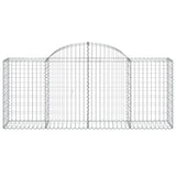 Arched Gabion Baskets 12 pcs 200x50x80/100 cm Galvanised Iron - Top-Down View