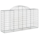 Arched Gabion Baskets 4 pcs 200x50x100/120 cm Galvanised Iron - Side View