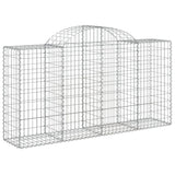 Arched Gabion Baskets 10 pcs 200x50x100/120 cm Galvanised Iron - Side View