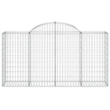 Arched Gabion Baskets 11 pcs 200x50x100/120 cm Galvanised Iron - Top-Down View