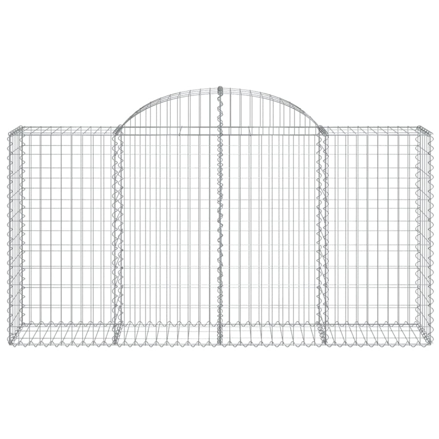 Arched Gabion Baskets 15 pcs 200x50x100/120 cm Galvanised Iron