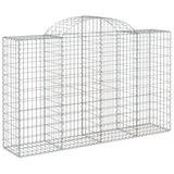 Arched Gabion Baskets 2 pcs 200x50x120/140 cm Galvanised Iron - Side View
