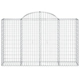 Arched Gabion Baskets 2 pcs 200x50x120/140 cm Galvanised Iron