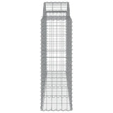 Arched Gabion Baskets 2 pcs 200x50x120/140 cm Galvanised Iron - 45-Degree Angle