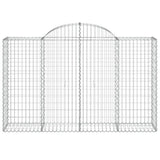 Arched Gabion Baskets 11 pcs 200x50x120/140 cm Galvanised Iron