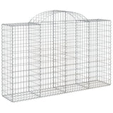 Arched Gabion Baskets 12 pcs 200x50x120/140 cm Galvanised Iron - Side View