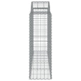 Arched Gabion Baskets 12 pcs 200x50x120/140 cm Galvanised Iron - 45-Degree Angle