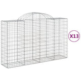 Arched Gabion Baskets 13 pcs 200x50x120/140 cm Galvanised Iron