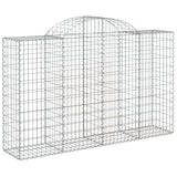 Arched Gabion Baskets 14 pcs 200x50x120/140 cm Galvanised Iron - Side View