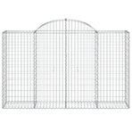 Arched Gabion Baskets 14 pcs 200x50x120/140 cm Galvanised Iron