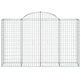 Arched Gabion Baskets 20 pcs 200x50x120/140 cm Galvanised Iron - Top-Down View