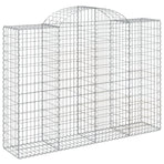 Arched Gabion Baskets 2 pcs 200x50x140/160 cm Galvanised Iron