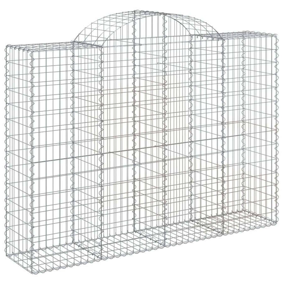 Arched Gabion Baskets 2 pcs 200x50x140/160 cm Galvanised Iron