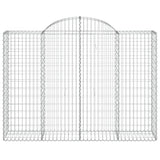 Arched Gabion Baskets 2 pcs 200x50x140/160 cm Galvanised Iron