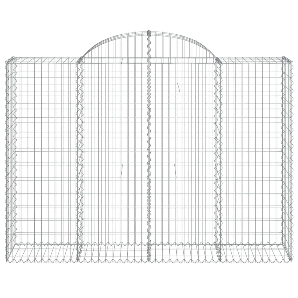 Arched Gabion Baskets 2 pcs 200x50x140/160 cm Galvanised Iron