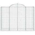Arched Gabion Baskets 2 pcs 200x50x140/160 cm Galvanised Iron