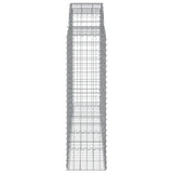 Arched Gabion Baskets 5 pcs 200x50x140/160 cm Galvanised Iron - 45-Degree Angle