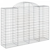 Arched Gabion Baskets 6 pcs 200x50x140/160 cm Galvanised Iron - Side View