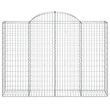 Arched Gabion Baskets 8 pcs 200x50x140/160 cm Galvanised Iron