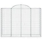 Arched Gabion Baskets 12 pcs 200x50x140/160 cm Galvanised Iron