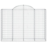 Arched Gabion Baskets 13 pcs 200x50x140/160 cm Galvanised Iron - Top-Down View