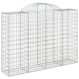 Arched Gabion Baskets 14 pcs 200x50x140/160 cm Galvanised Iron - Side View