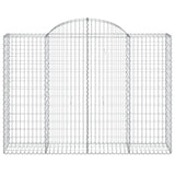 Arched Gabion Baskets 18 pcs 200x50x140/160 cm Galvanised Iron