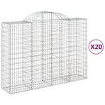 Arched Gabion Baskets 20 pcs 200x50x140/160 cm Galvanised Iron