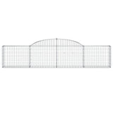 Arched Gabion Baskets 2 pcs 300x30x60/80 cm Galvanised Iron - Top-Down View