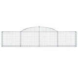 Arched Gabion Baskets 3 pcs 300x30x60/80 cm Galvanised Iron - Top-Down View