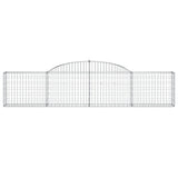 Arched Gabion Baskets 8 pcs 300x30x60/80 cm Galvanised Iron - Top-Down View