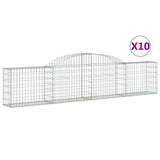 Arched Gabion Baskets 10 pcs 300x30x60/80 cm Galvanised Iron - Front View