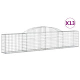Arched Gabion Baskets 13 pcs 300x30x60/80 cm Galvanised Iron - Front View