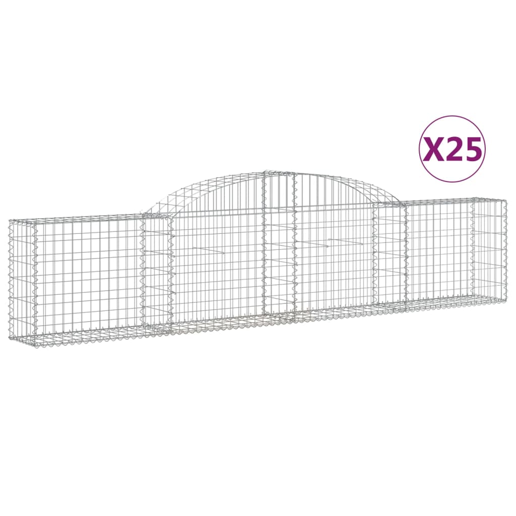 Arched Gabion Baskets 25 pcs 300x30x60/80 cm Galvanised Iron