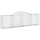 Arched Gabion Baskets 4 pcs 300x30x80/100 cm Galvanised Iron - Side View