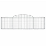 Arched Gabion Baskets 4 pcs 300x30x80/100 cm Galvanised Iron - Top-Down View