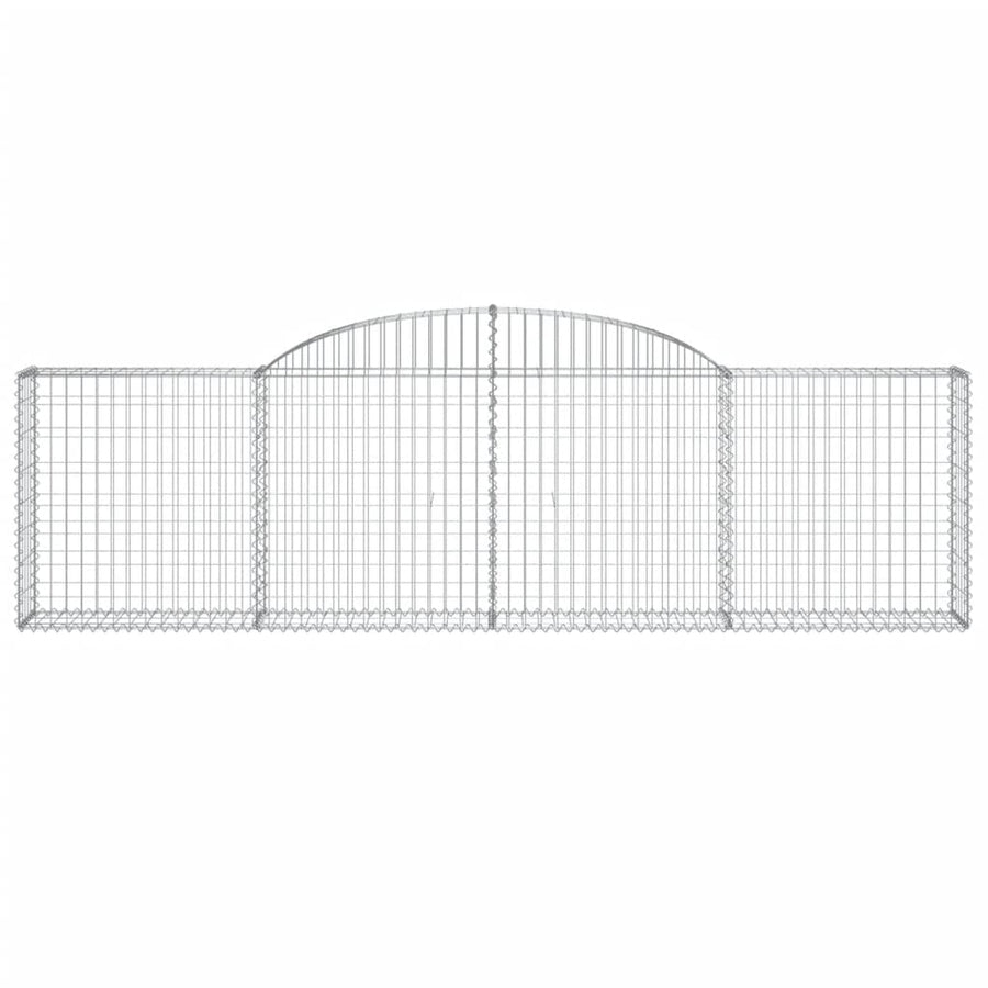 Arched Gabion Baskets 4 pcs 300x30x80/100 cm Galvanised Iron